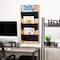 Mind Reader 3-Tier Wall-Mounted File Organizer, Wood and Metal Vertical Rack for Mail, Magazines, and Documents, Black
